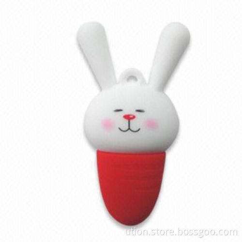 USB Flash Drive in Rabbit Design, 1 to 64GB Memory Capacity, Supports USB1.1 and 2.0 Interface